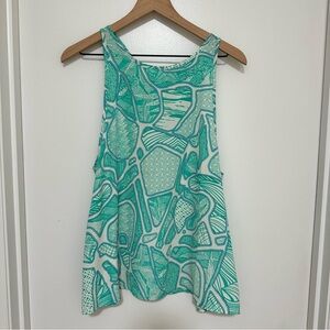 GLAM | Teal Abstract Tank Top